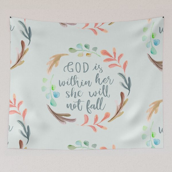 Item preview, Psalm 46:5 - Watercolor Wreath Blue Green designed and sold by amazingjoy.