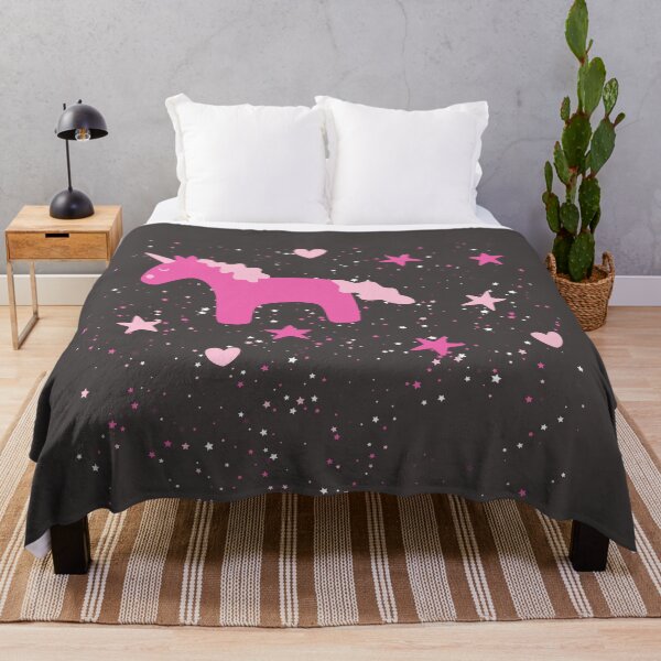 Item preview, Unicorn Star Glitter Galaxy Pink Charcoal Black Grey Pattern designed and sold by hempress.