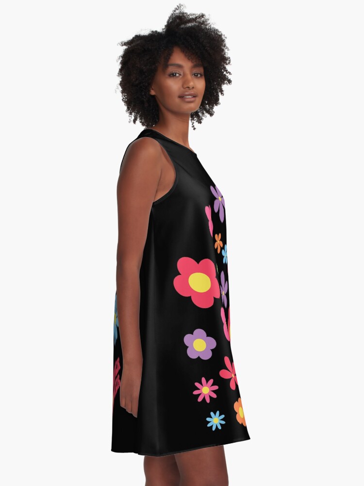 Alternate view of Colorful Flower Power Joyful Flowers A-Line Dress