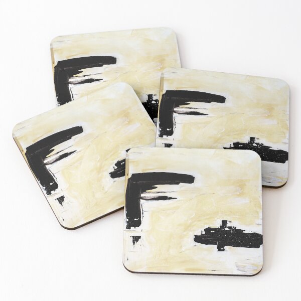 Item preview, Modern abstract painting. Black white and beige. designed and sold by PandaAvenue.