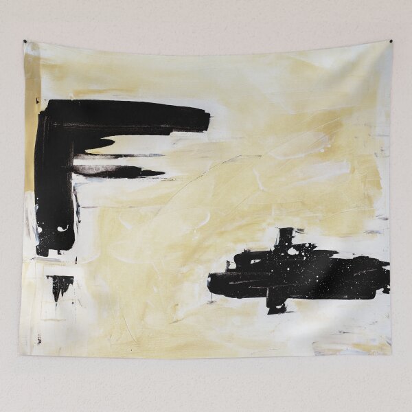 Item preview, Modern abstract painting. Black white and beige. designed and sold by PandaAvenue.