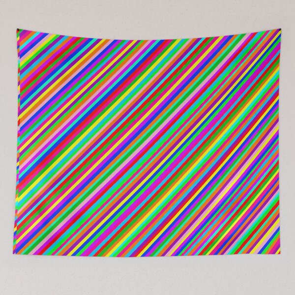 Item preview, Saturn's Rings Diagonal Rainbow Stripe Repeating Pattern designed and sold by Nicolette Olivier.