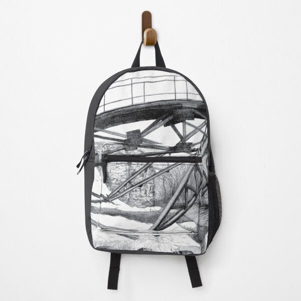 Item preview, Ancient footbridge pencilart Monochrome Black & White designed and sold by SVETLANA ZOLOTAREVA.