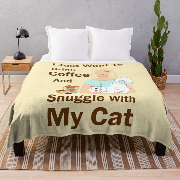 Item preview, i just want to enjoy drinking coffee and snuggle with my cat, dark text cat mother coffee lover designed and sold by SGS-.