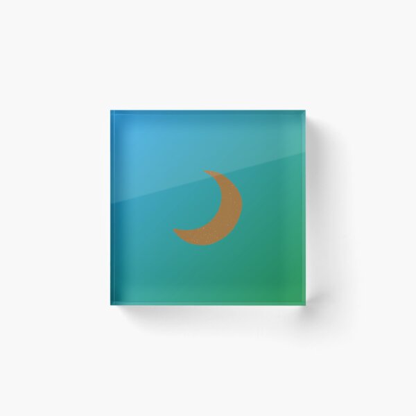 Item preview, Dark Golden Crescent Moon in Blue and Green Gradient Sky designed and sold by ShaunSandhu.