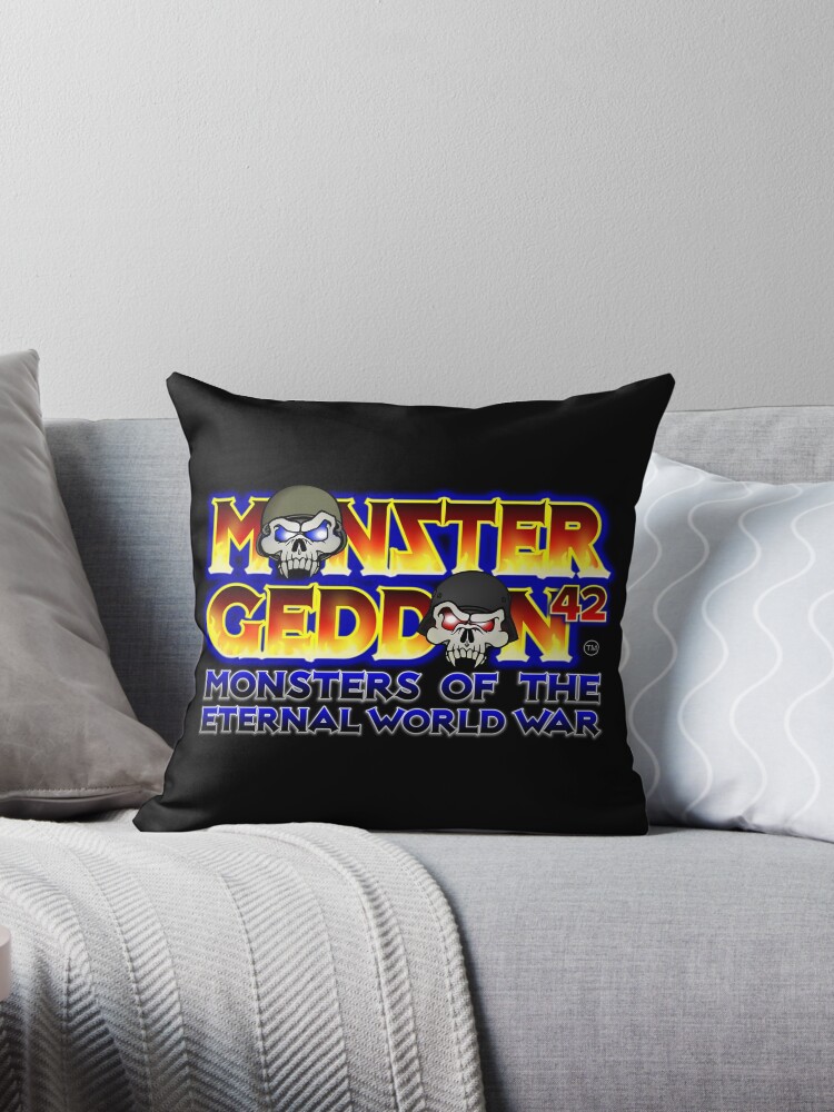 Thumbnail 1 of 3, Throw Pillow, MONSTERGEDDON 42 Logo Block designed and sold by MONSTERGEDDON42.
