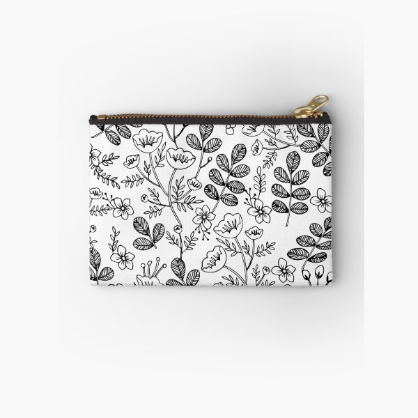 Item preview, Patrón de hoja de flor blanco y negro designed and sold by PixSmite.