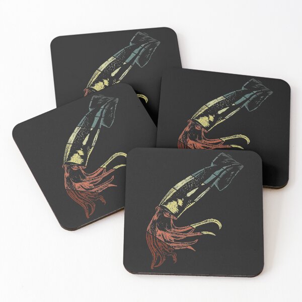 Item preview, Squid Sunset Vintage Retro Invertebrate Cephalopod Food Restaurant Crustacean Shell Fish Ocean Aquarium Aquatic Gift for Boys Men Girls Ladies Women Youth designed and sold by TheAplus.