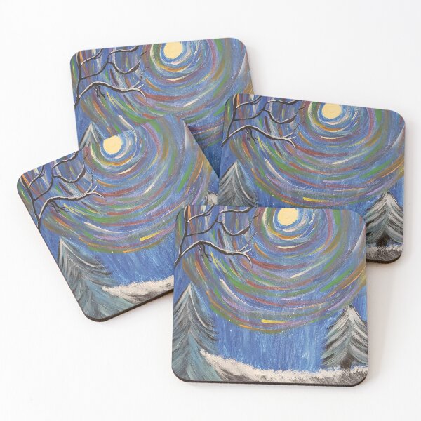 Item preview, Whimsical moon with colored swirl in winter designed and sold by Raineylanes.