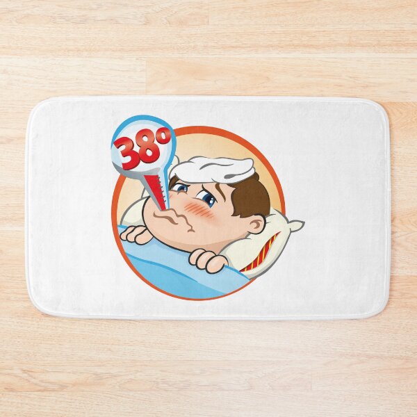 Item preview, Illustration is a sick child in bed with symptoms of fever and thermometer in his mouth designed and sold by LucianoCosmo.