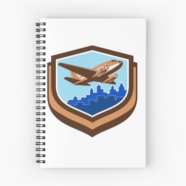 Item preview, Vintage Airplane Take Off Cityscape Shield Retro designed and sold by patrimonio.