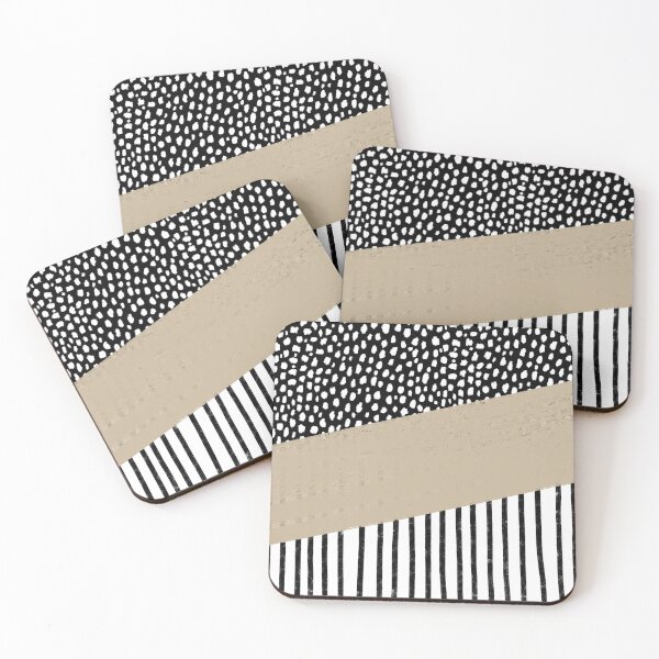 Item preview, Polka Dots and Stripes Pattern (black/white/tan) designed and sold by Design Minds Boutique.