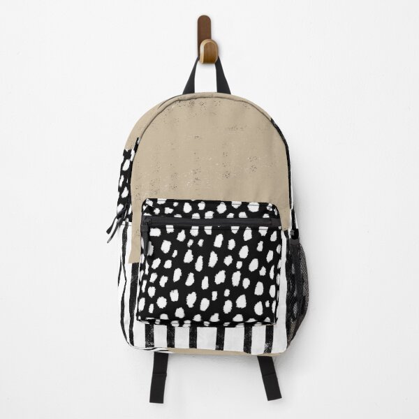 Item preview, Polka Dots and Stripes Pattern (black/white/tan) designed and sold by Design Minds Boutique.