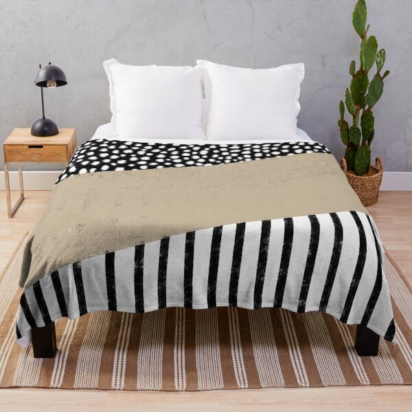 Item preview, Polka Dots and Stripes Pattern (black/white/tan) designed and sold by Design Minds Boutique.