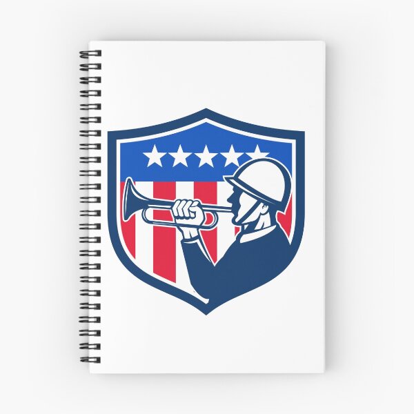 Item preview, American Soldier Bugler Reveille USA Flag Crest Retro designed and sold by patrimonio.