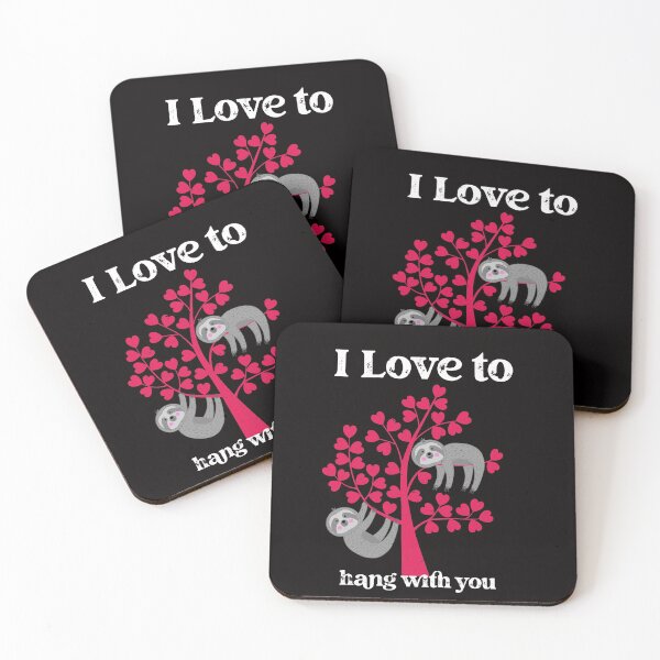 Item preview, I love to hang with you valentine's Sloth couple designed and sold by joanaoberg.
