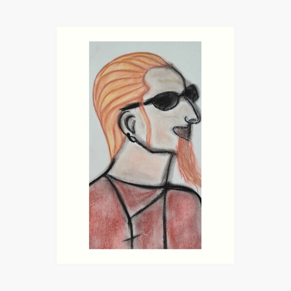 Blonde Layne pastel profile Them bones Art Print