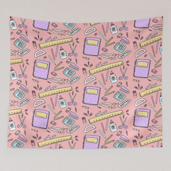 Item preview, School Supplies Pattern Pink designed and sold by Alexa Martin.