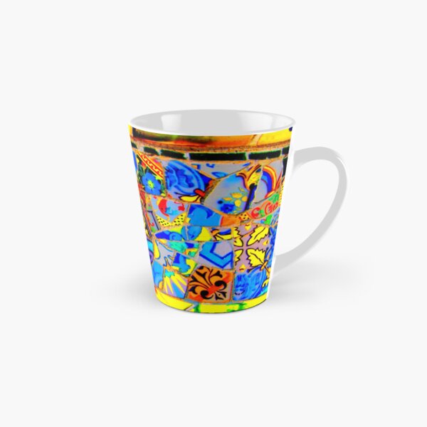 Item preview, Colorful Park Guell Gaudi Barcelona Spain trencadis mosaic yellow and blue designed and sold by LolioGifts.