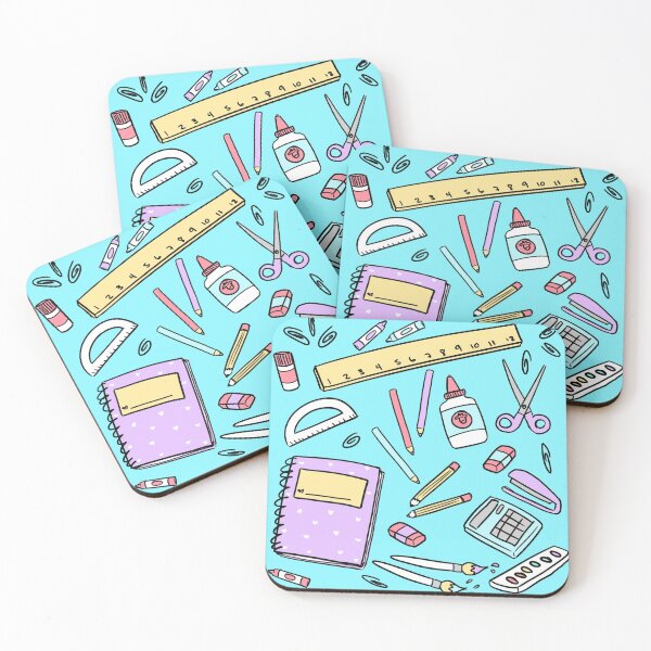 Item preview, School Supplies Pattern Blue designed and sold by Alexa Martin.