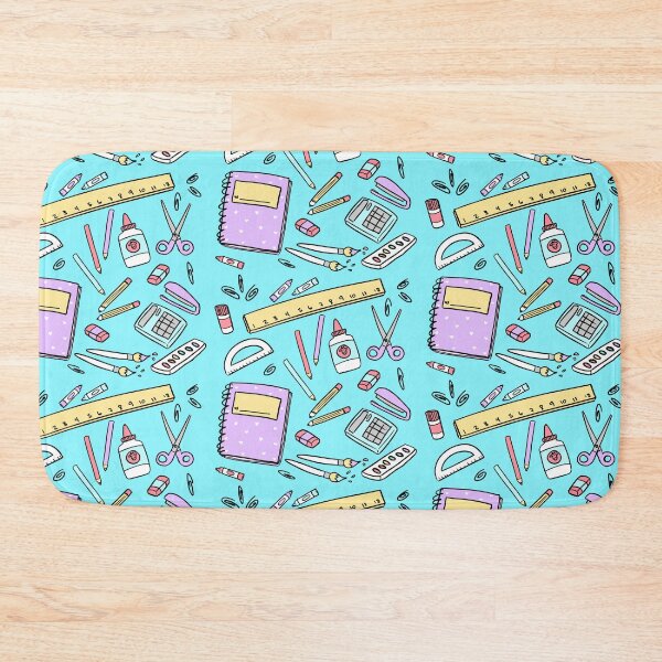 Item preview, School Supplies Pattern Blue designed and sold by Alexa Martin.