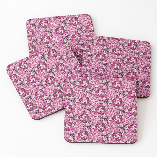 Item preview, Blush Rosettes - Pale Violet Red Floral Pattern - Medium Violet Red - Silver Flowers designed and sold by MclaughlinGifts.