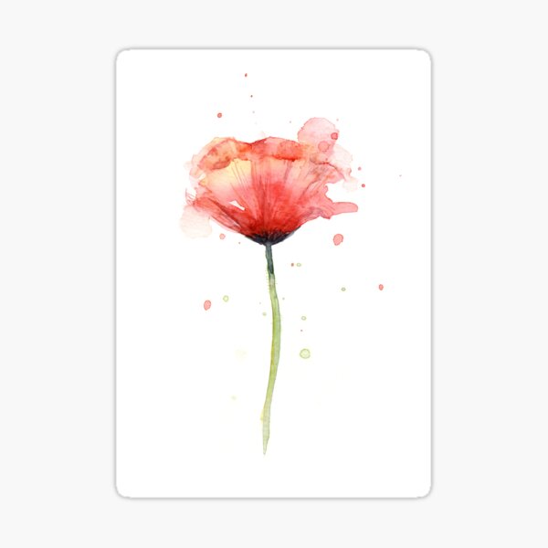 Item preview, Red Poppy Watercolor designed and sold by Olga Shvartsur.