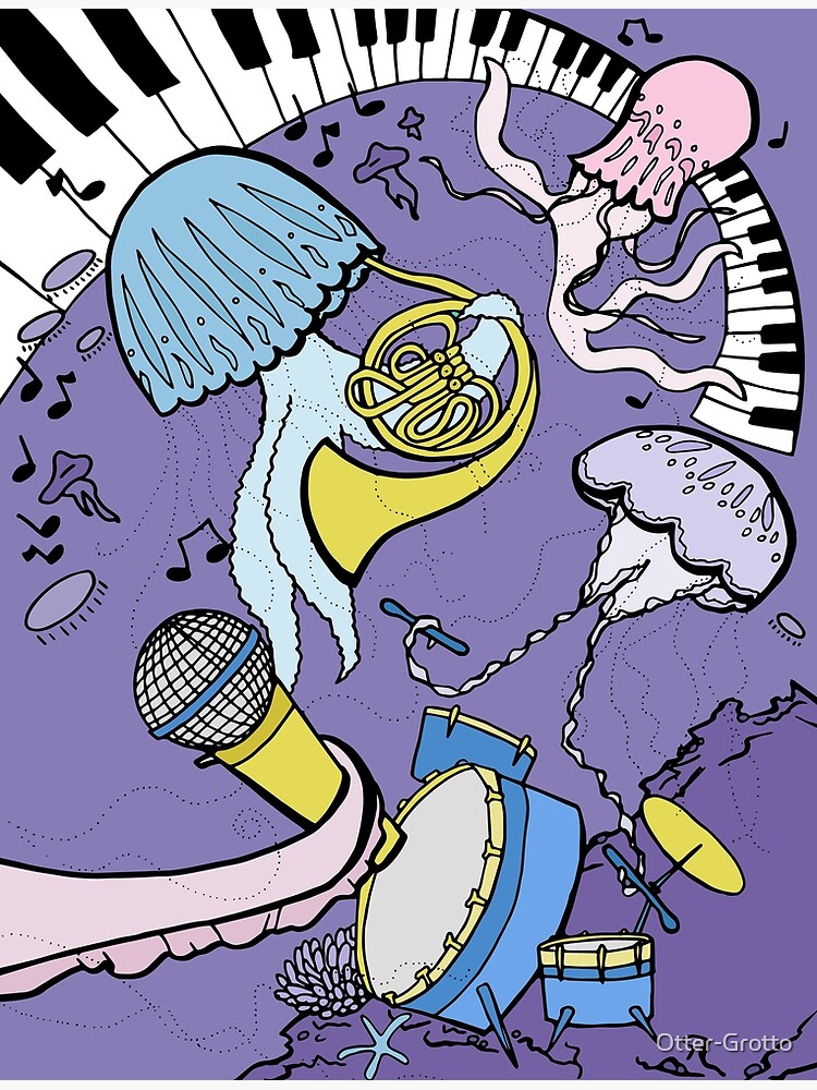 Jellyfish Playing Music in a Jazz Band by Otter-Grotto