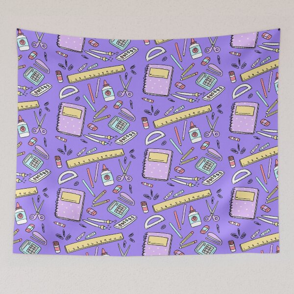Item preview, School Supplies Pattern Purple designed and sold by Alexa Martin.