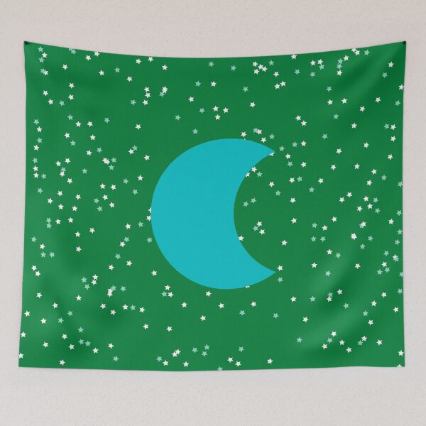 Item preview, Blue Crescent Moon in Green Sky designed and sold by ShaunSandhu.