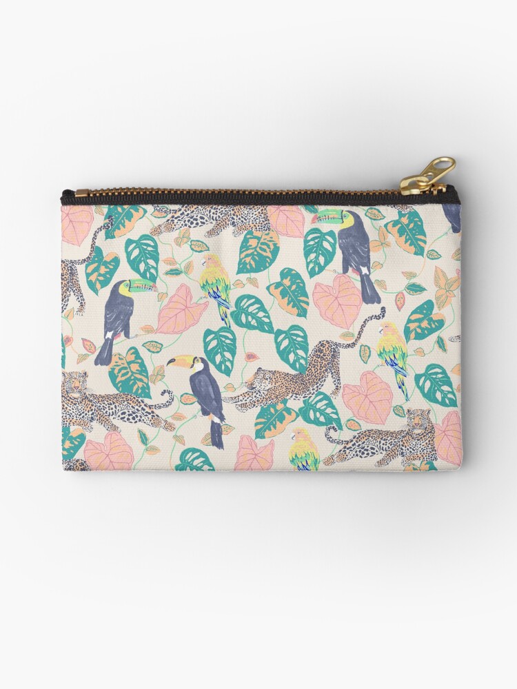 Thumbnail 1 of 4, Zipper Pouch, Sunset Jungle designed and sold by Vanusa Schorn.