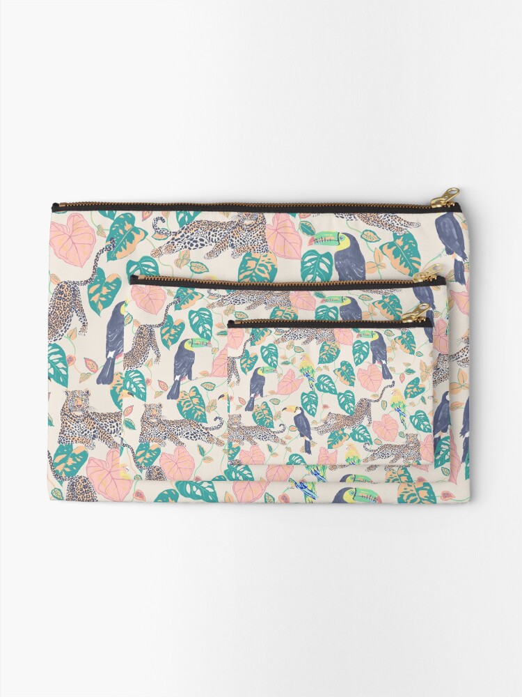 Thumbnail 2 of 4, Zipper Pouch, Sunset Jungle designed and sold by Vanusa Schorn.