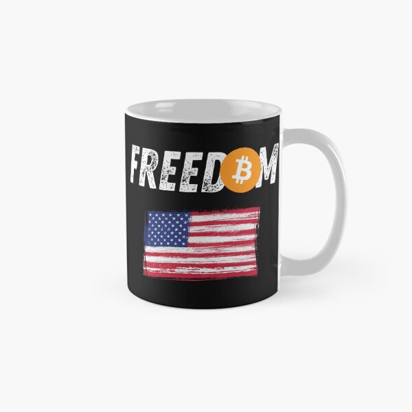 Item preview, Bitcoin means Freedom American Flag tee for Crypto Fans designed and sold by Marathon-Runner.
