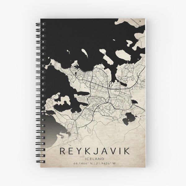 Item preview, Reykjavik Iceland Vintage Street Map With Co-ordinates designed and sold by RossWilson12.