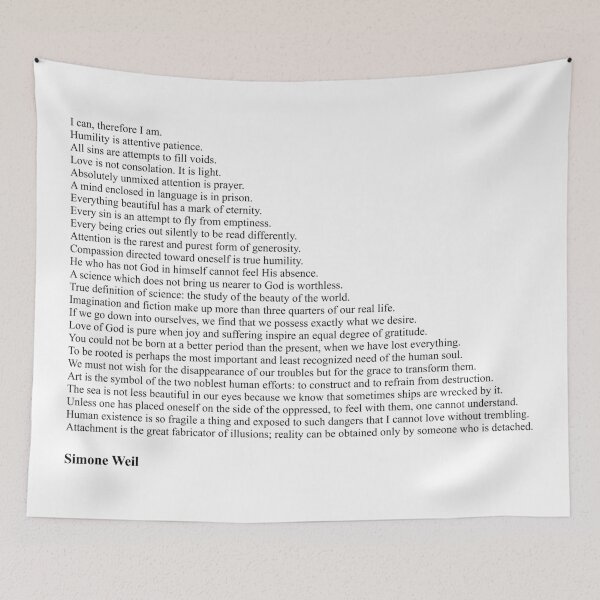 Item preview, Simone Weil Quotes designed and sold by Miguel Queiruga.