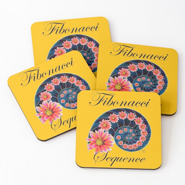 Aperçu de l'œuvre Séquence de Fibonacci le nombre d'or jaune créée et vendue par SpiritGifts.