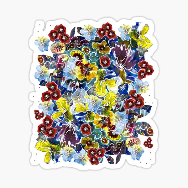 Psychedelic burst into bloom, sweet 60s Sticker