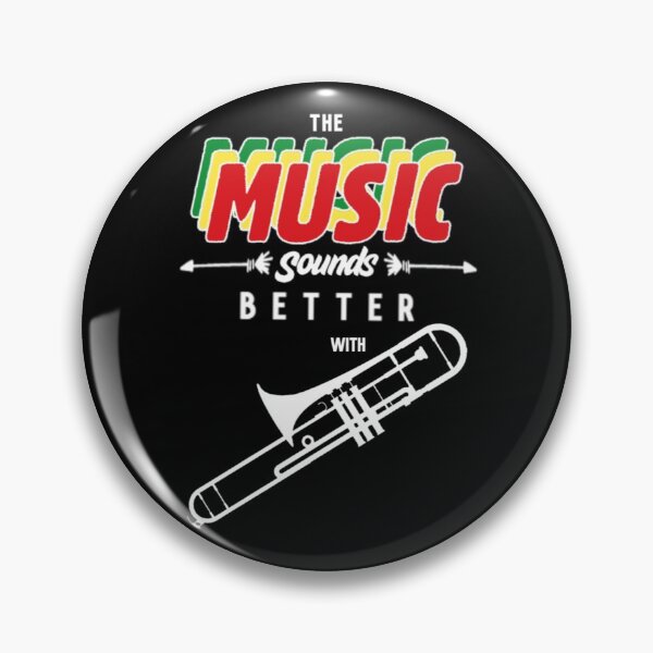 Aperçu de l'œuvre The Music Sounds Better With The Trombone T-Shirt Trombone T-Shirt créée et vendue par OAPod.
