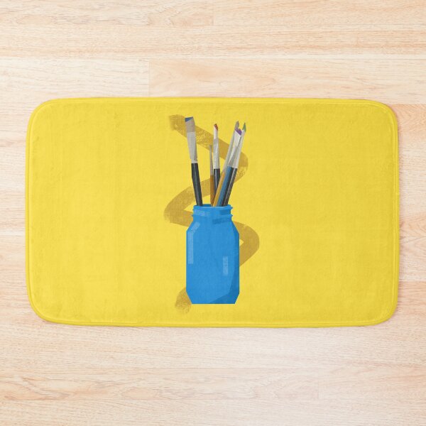 Item preview, Blue Jar of Paint Brushes With Squiggle designed and sold by Rocket-To-Pluto.
