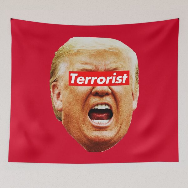Item preview, trump TERRORIST (red background) designed and sold by Thelittlelord.