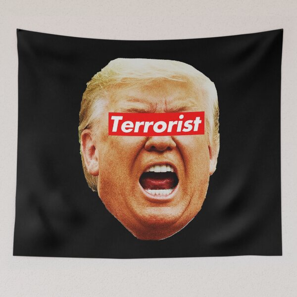 Item preview, trump TERRORIST (black background) designed and sold by Thelittlelord.