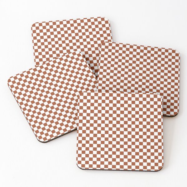 Item preview, Cinnamon Stick and White Check Coloured Pattern - Chequered, Checkered, Checks designed and sold by MissCheck.