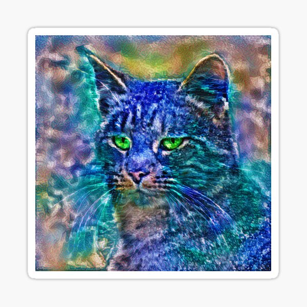 Item preview, Artificial neural style Blue cat avatar designed and sold by blackhalt.