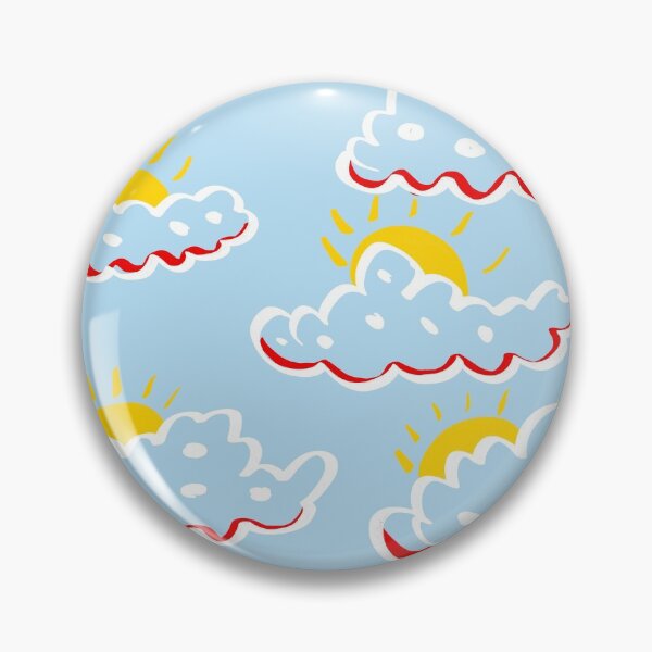 Item preview, white cloud sun and blue background designed and sold by Sticker Ready.