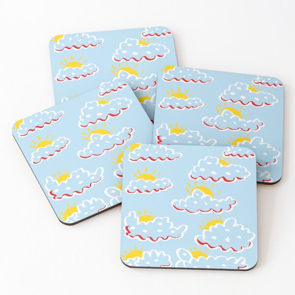Item preview, white cloud sun and blue background designed and sold by Sticker Ready.