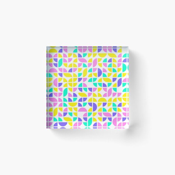 Item preview, Geometric shapes in bright neon color palette in repeated asymmetrical mosaic designed and sold by acidmit.