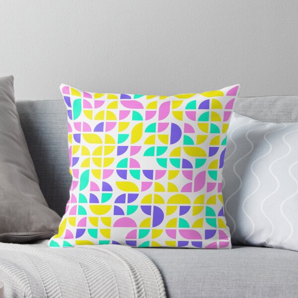Item preview, Geometric shapes in bright neon color palette in repeated asymmetrical mosaic designed and sold by acidmit.