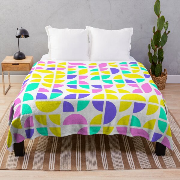 Item preview, Geometric shapes in bright neon color palette in repeated asymmetrical mosaic designed and sold by acidmit.