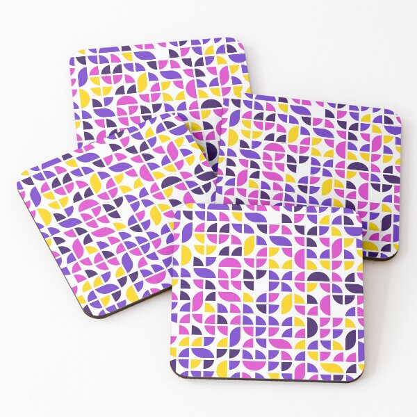 Item preview, Geometric shapes in repeated asymmetrical mosaic in bright neon color palette designed and sold by acidmit.