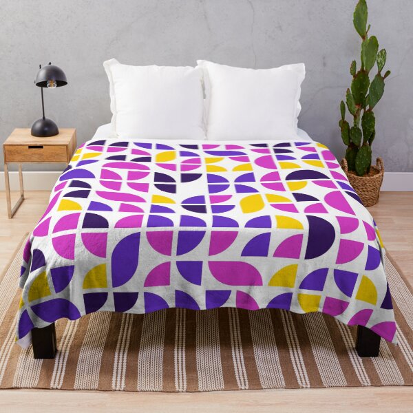 Item preview, Geometric shapes in repeated asymmetrical mosaic in bright neon color palette designed and sold by acidmit.